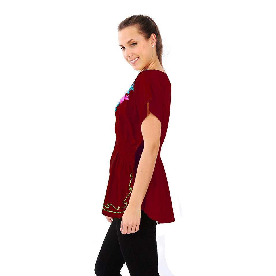 Village Venture Blusa Corre Kaftan Bordada-Primavera/Verano Fresca- Mod 20170K
