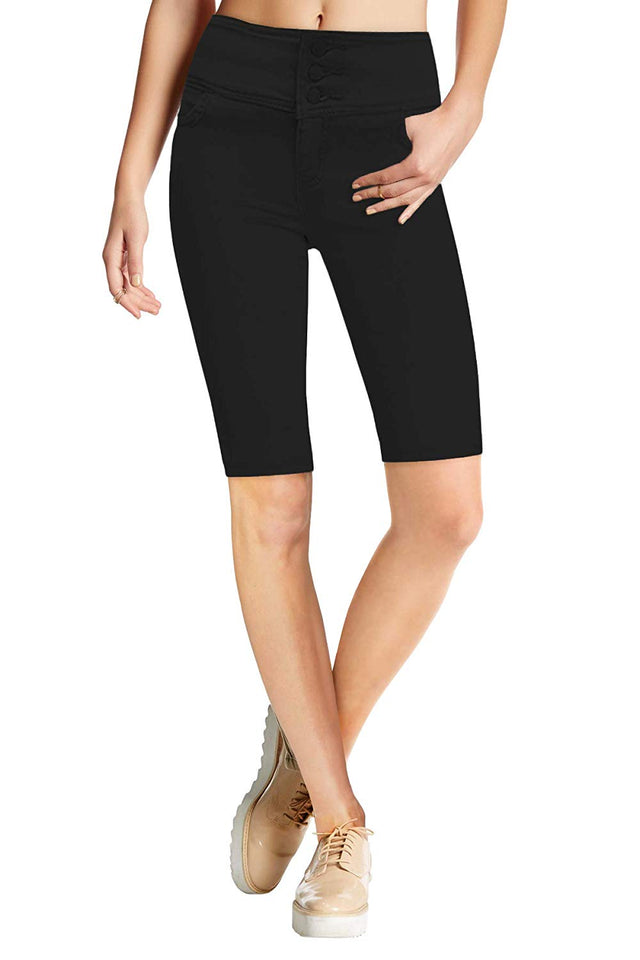 Hybrid & Compañía Mujer Botón Levante 3 Botones Cintura Alta Estiramiento Denim Skinny Jeans