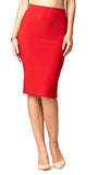 Conceited Premium Stretch de la Mujer lápiz Falda - Cintura Alta - 10 Colores - por Arrogante