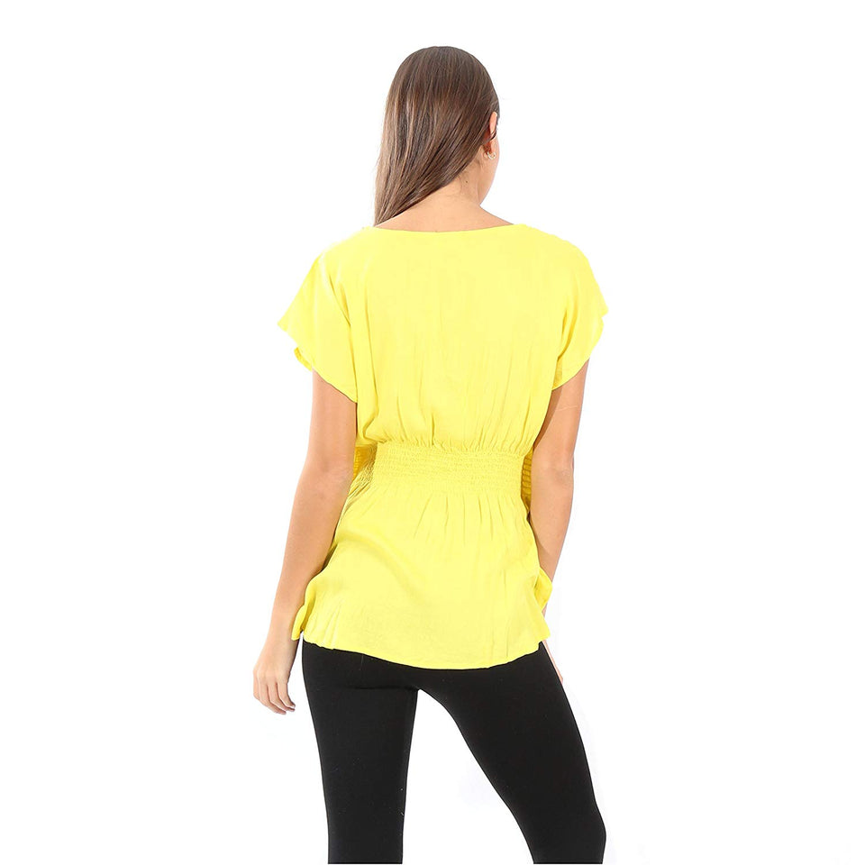 Village Venture Blusa Kaftan Bordado Floral en Escote-Primavera/Verano Mod 20165k