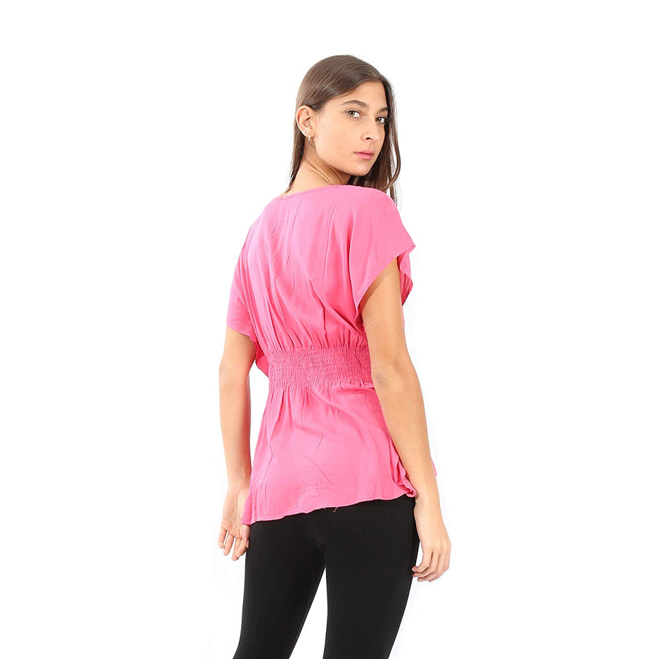Village Venture Blusa Kaftan Bordado Floral en Escote-Primavera/Verano Mod 20165k