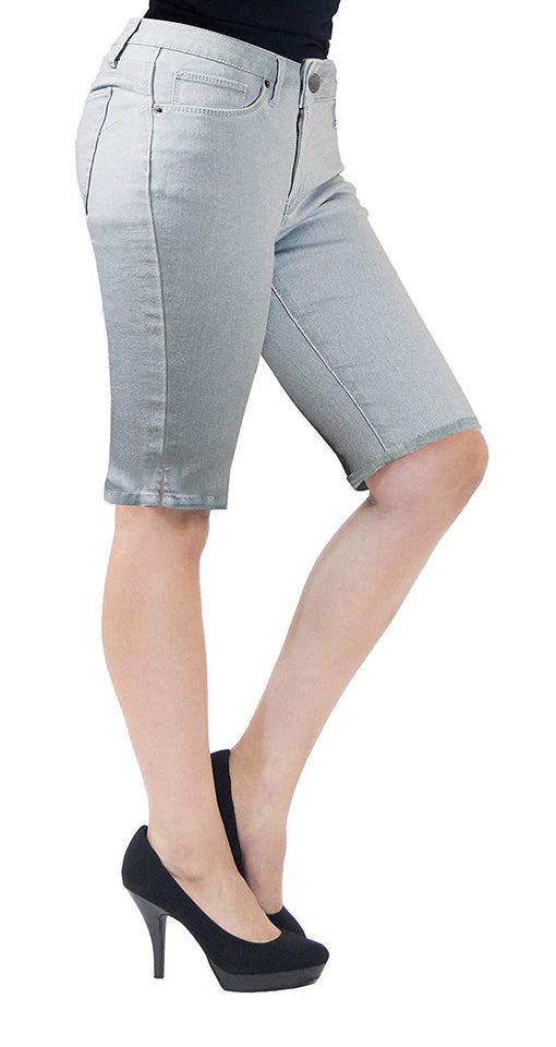 HyBrid & Company Womens Perfectly Shaping Butt Lift Stretch Bermuda Shorts