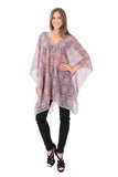 Village Venture Poncho Estampado de Tela Semi Translucida con Botones Unitalla-Mod 2780